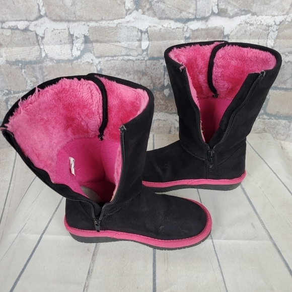 Sketchers Glamslam Button Beauties  Black Pink Size 1 - Picture 11 of 16